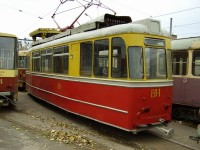 Вагон ЕЛ-1 на базе трамвая Gotha. Предназначен для ремонта контактной сети.